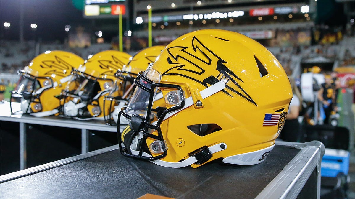 A picture of Arizona State Sun Devils helmets
