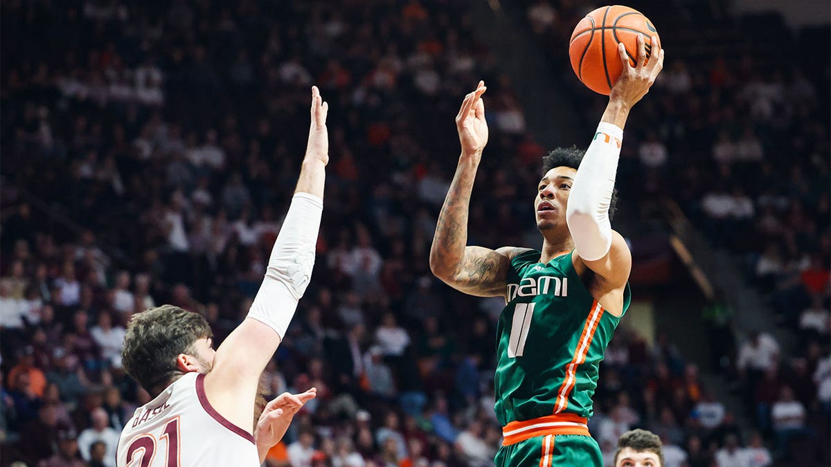 Jordan Miller attempts a shot against Virginia Tech