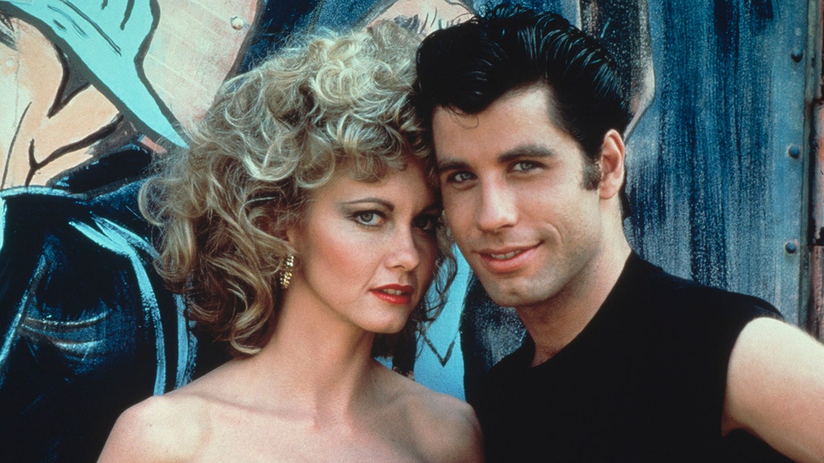 John Travolta and Olivia Newton-John as Sandy and Danny in Grease