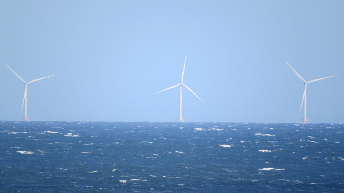 Montauk Point, N.Y.: The Block Island wind farm, from Montauk Point, on Long Islamd, New York on April 16, 2021. (Photo by Mark Harrington/Newsday RM via Getty Images)