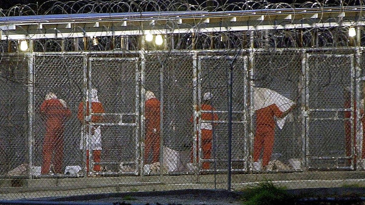 Prisoners at Guantanamo Bay in Cuba