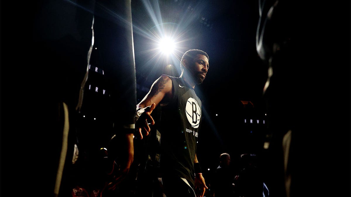 Kyrie Irving is introduced against the Lakers