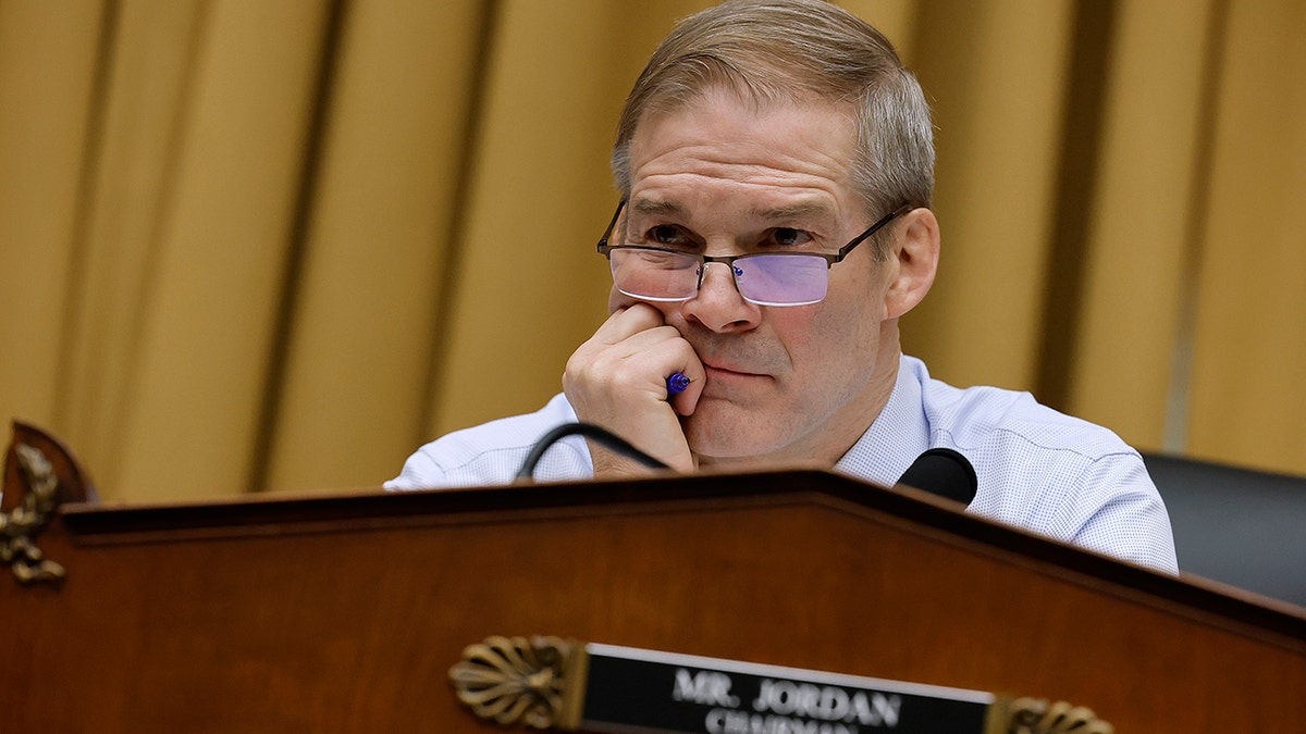 House Judiciary Committee Chairman Jim Jordan, R-Ohio, presides over a hearing of the Weaponization of the Federal Government Subcommittee in the Rayburn House Office Building on Capitol Hill on Feb. 9, 2023 in Washington, D.C.