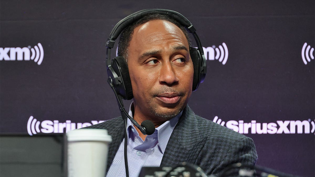 Stephen A. Smith on radio row at the Super Bowl