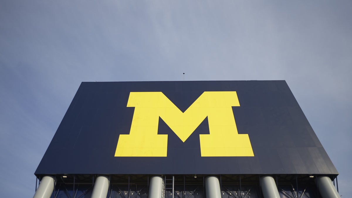 An exterior view of Michigan Stadium