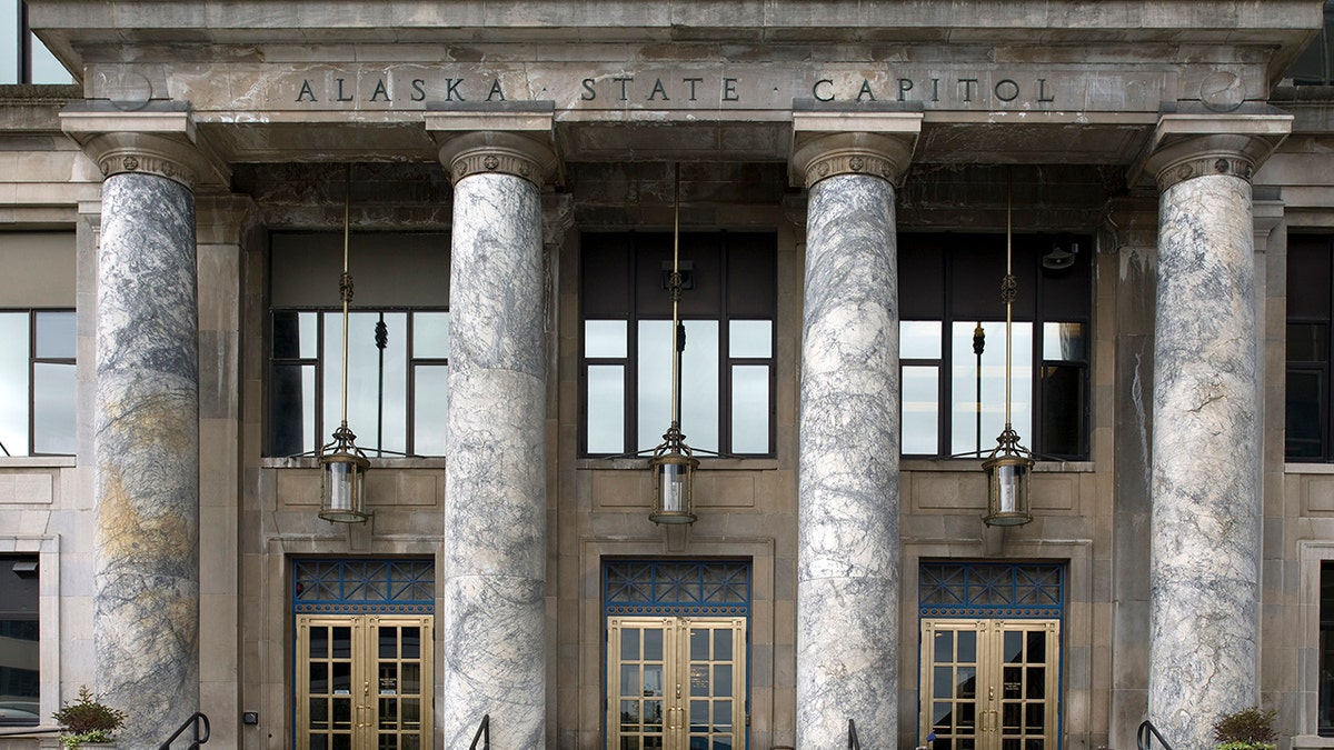 The entrance of the state legislature