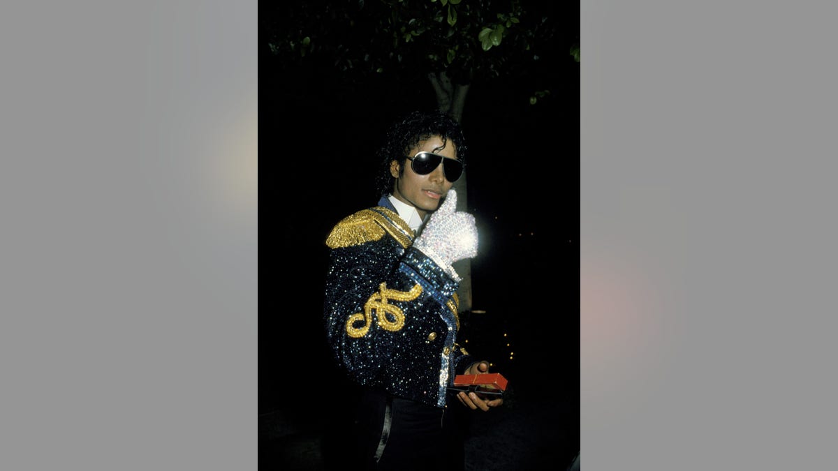 Michael Jackson wearing a white glove