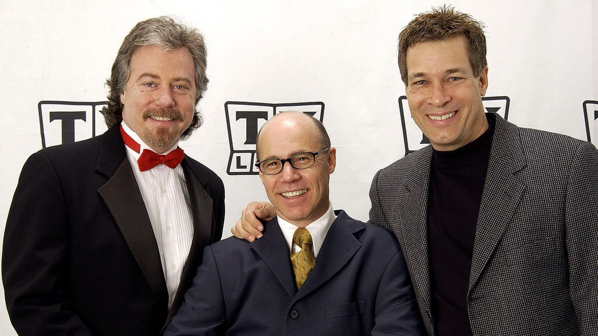 Stanley Livingston (L), Barry Livingston (C), and Don Grady of "My Three Sons" pose backstage at the TV Land Awards 2003