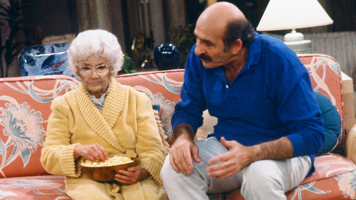 Estelle Getty eating in a scene from The Golden Girls