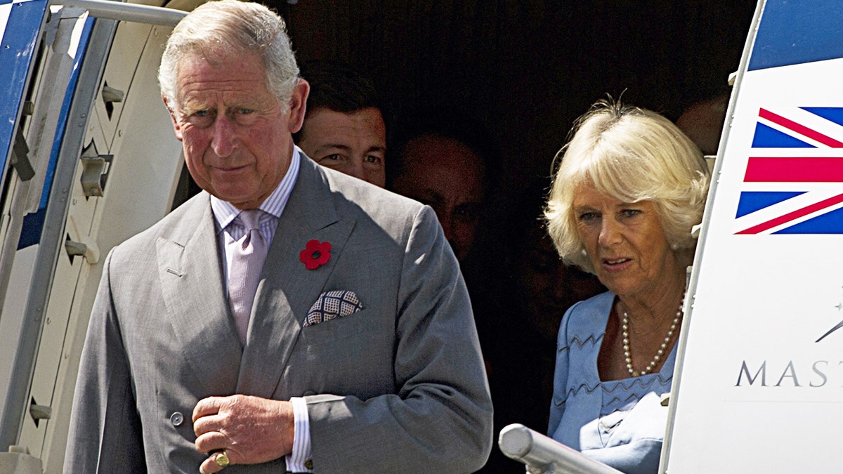 King Charles and Queen Consort Camilla traveling by plane