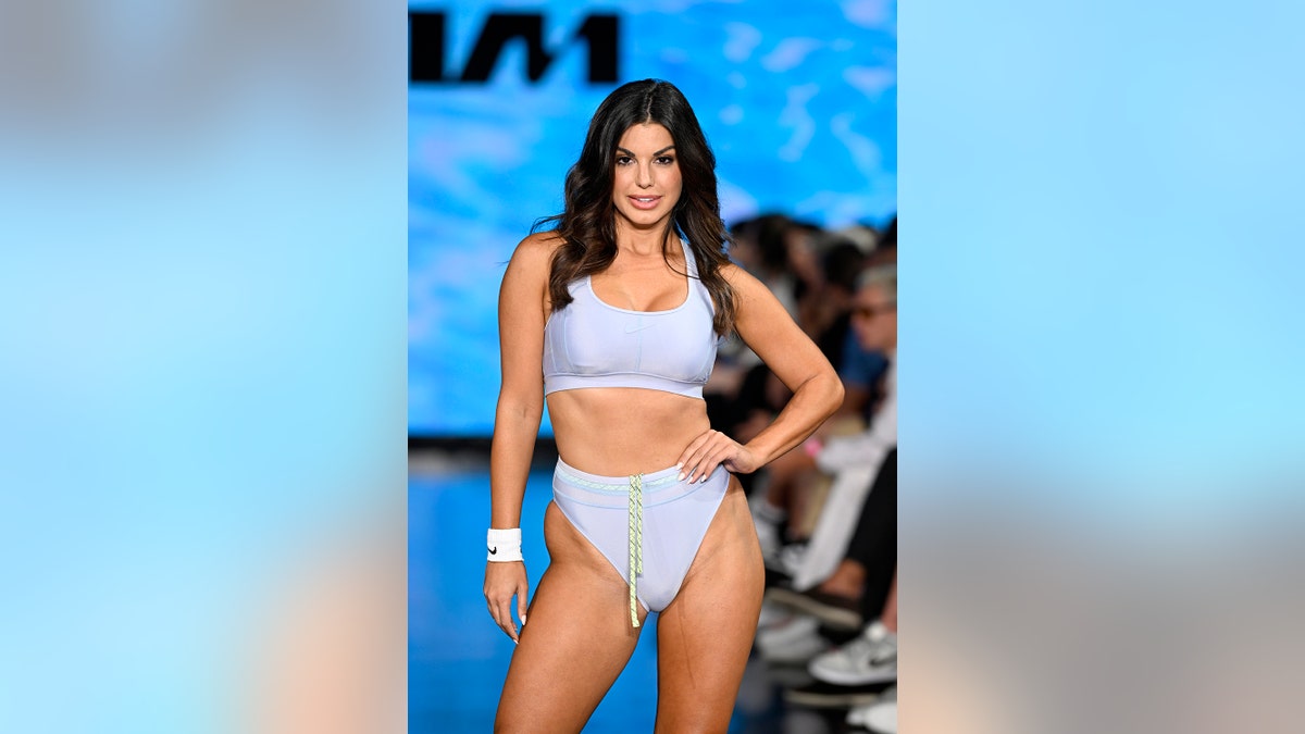 Victoria Vesce walks the runway wearing NIKE SWIM at Miami Swim Week