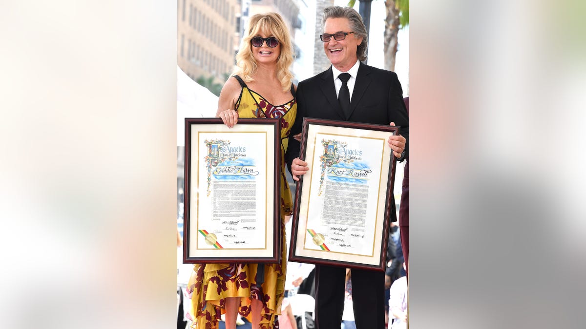 Goldie Hawn Kurt Russell Hollywood Stars ceremony