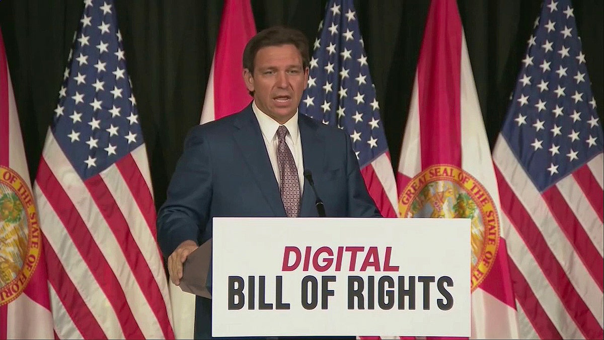 Ron DeSantis announcing the bill of rights