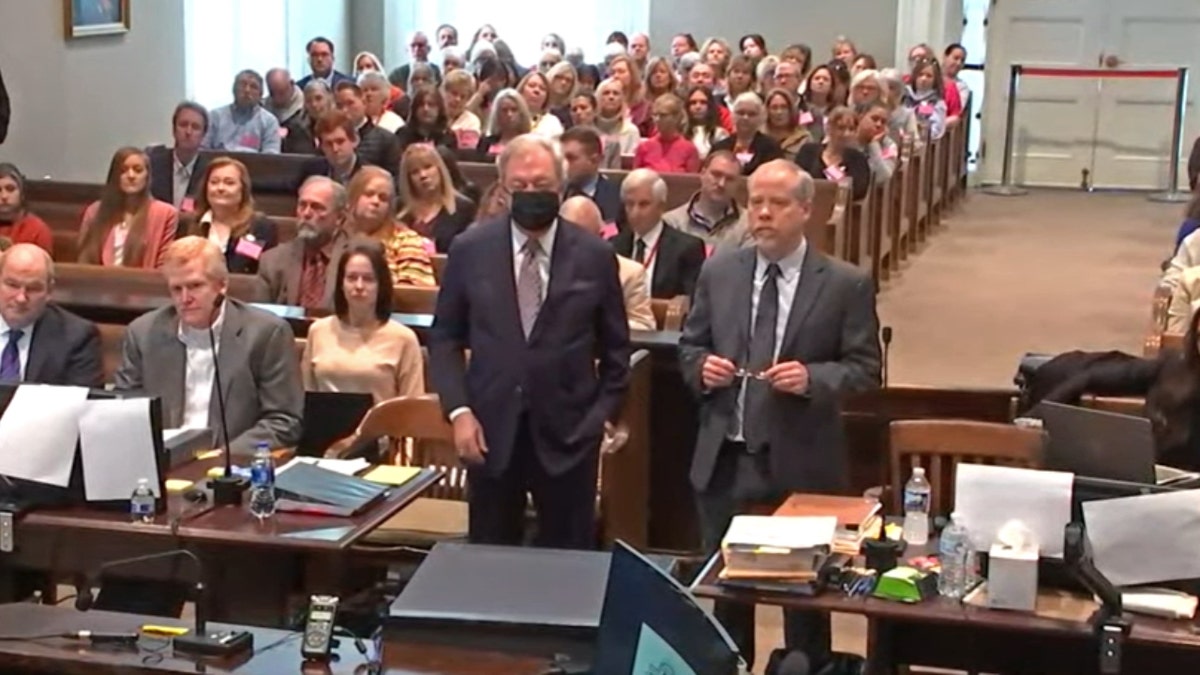 Dick Harpootlian wears a mask in court