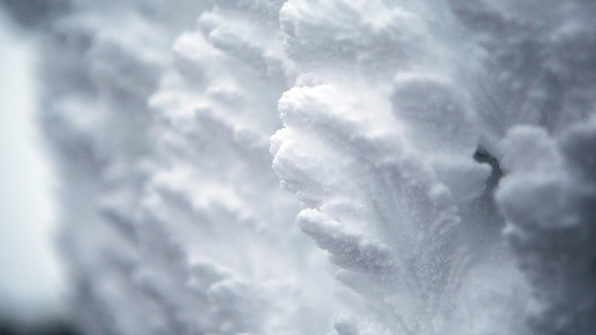 Ice on the summit of Mount Washington