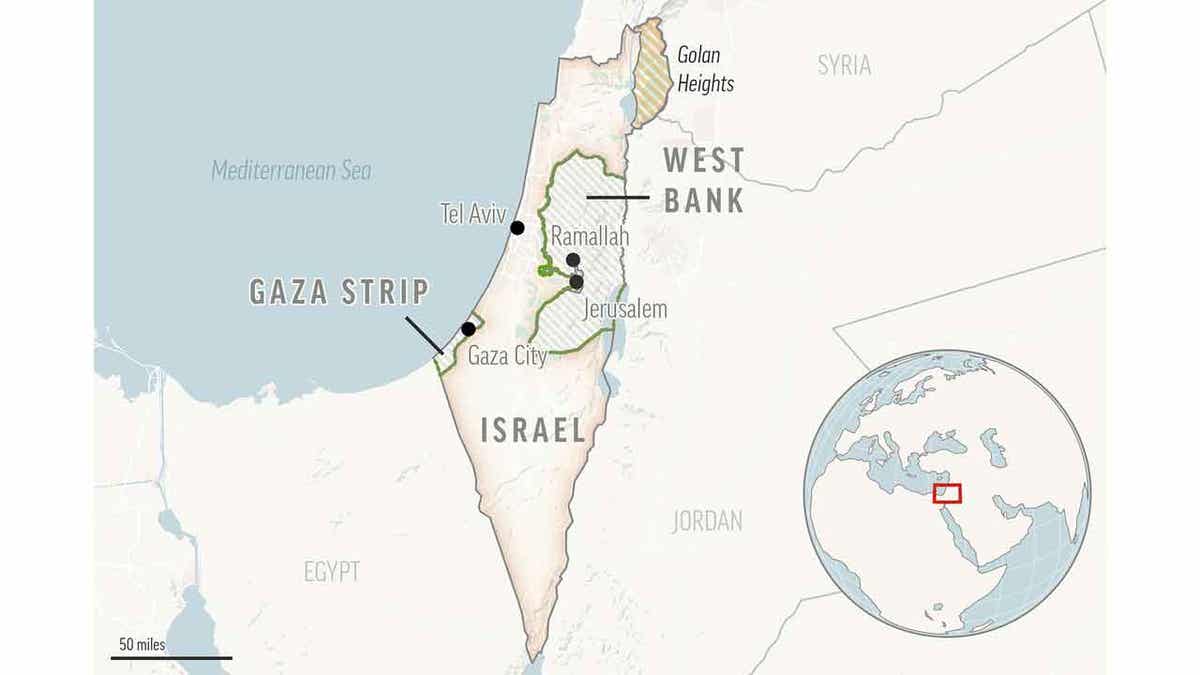 Locator map of West Bank