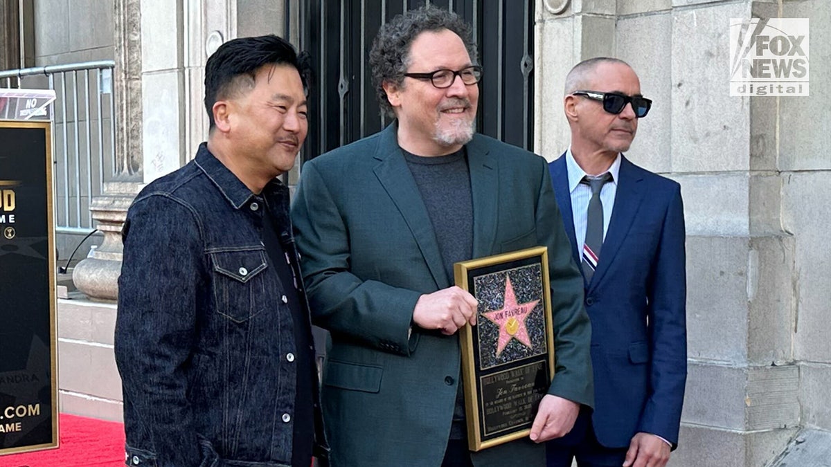 Jon Favreau, Robert Downey Jr, Roy Choi Hollywood Walk of Fame