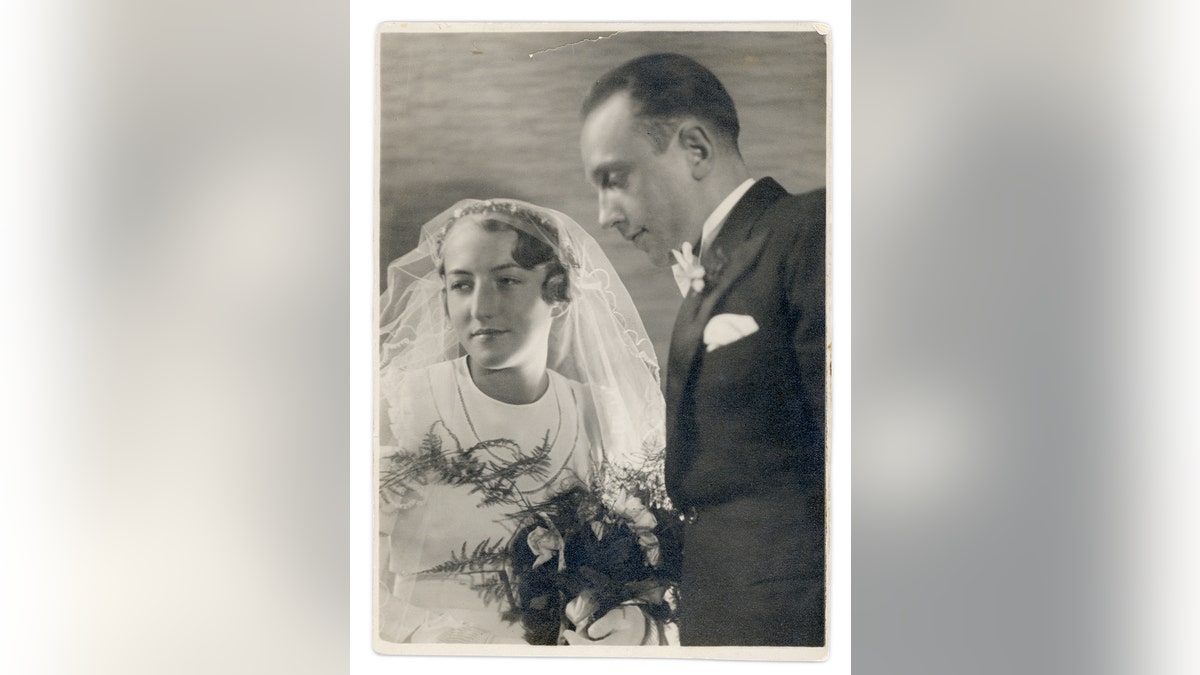 Jules and Edith Schulback on their wedding day