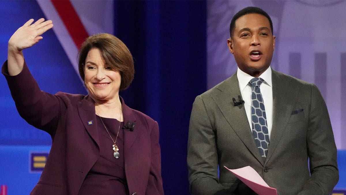 Amy Klobuchar and Don Lemon at CNN town hall