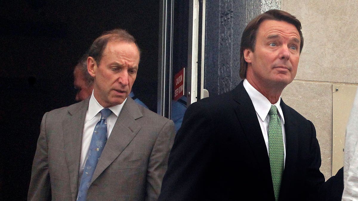 Abe Lowell, John Edwards leave courthouse