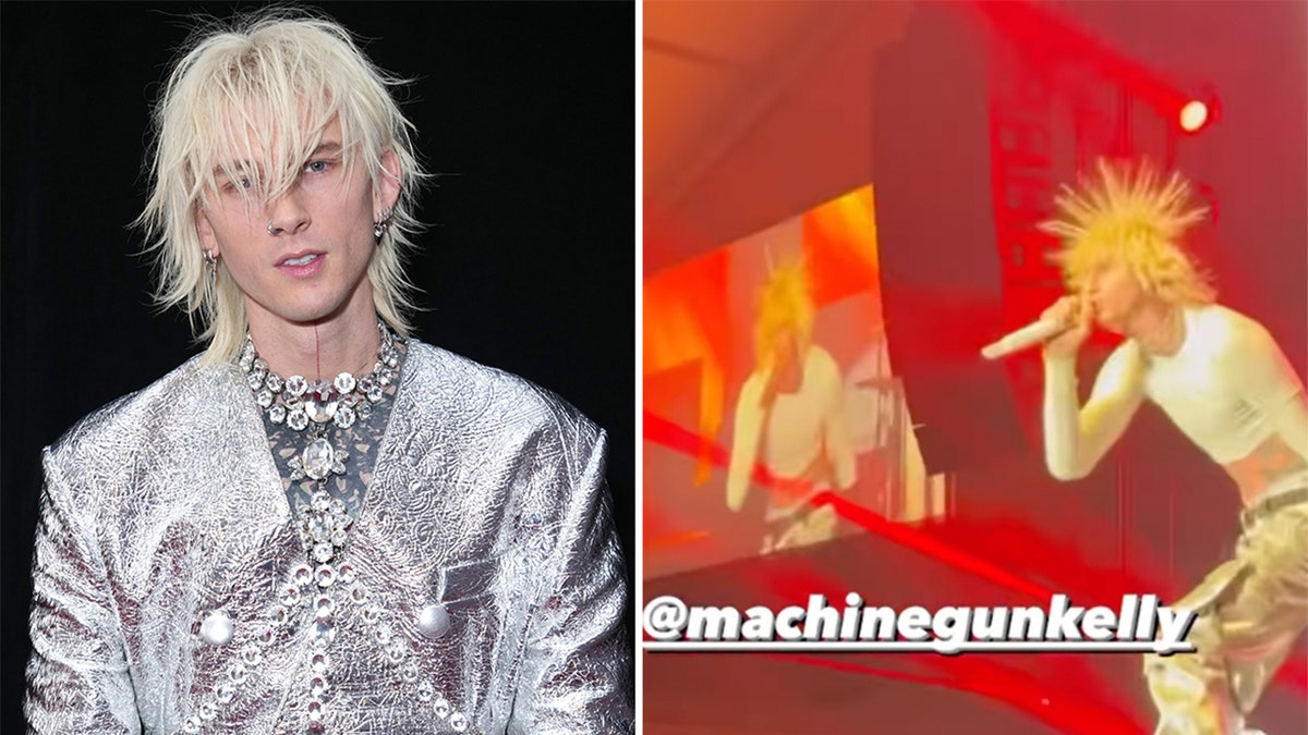 Machine Gun Kelly claims he was ‘electrocuted’ on stage of Super Bowl party performance: ‘My hair stood up’