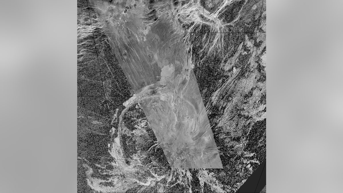 This composite radar image of Quetzalpetlatl Corona