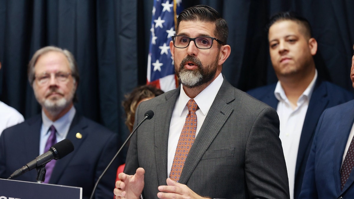 Florida Education Commissioner Manny Diaz Jr. at news conference