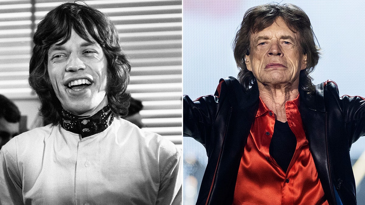 Mick Jagger then and now split