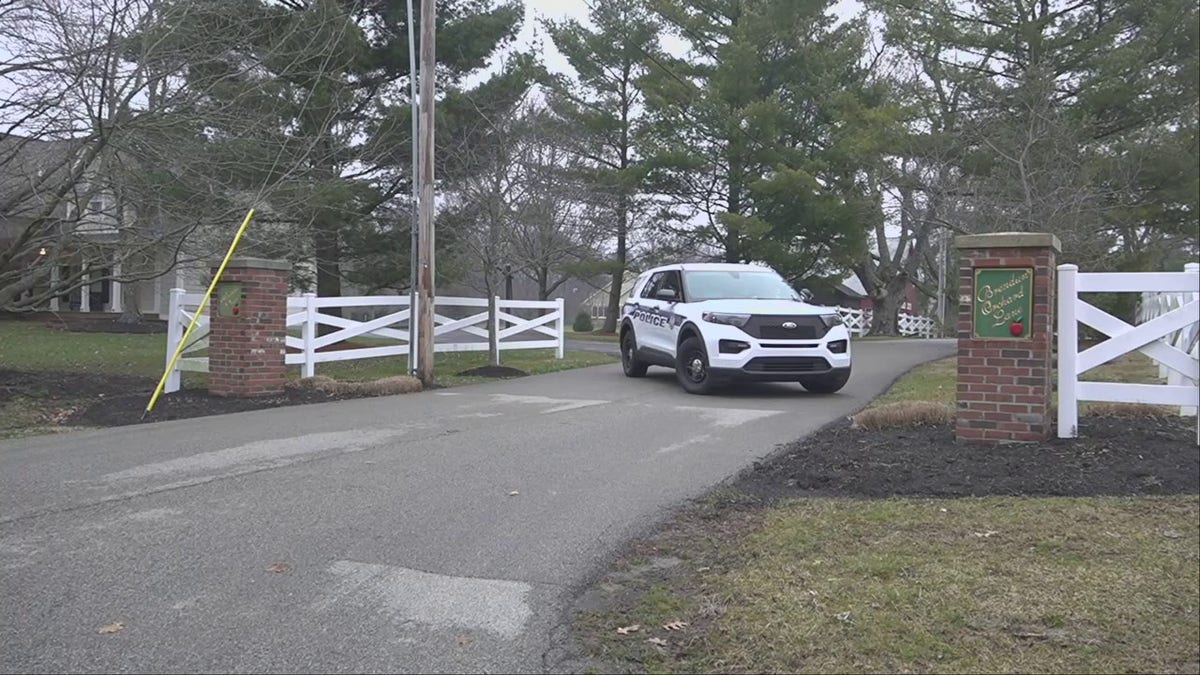 Police vehicle seen at former Vice President Mike Pence's Indiana home