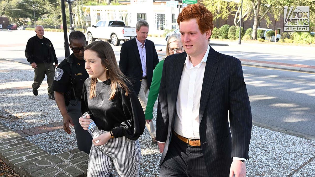 Brooklynn White and Buster Murdaugh arrive at the Colleton County Courthouse