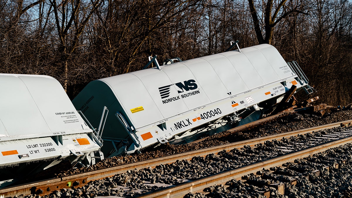 Derailed Norfolk Southern train in Ohio