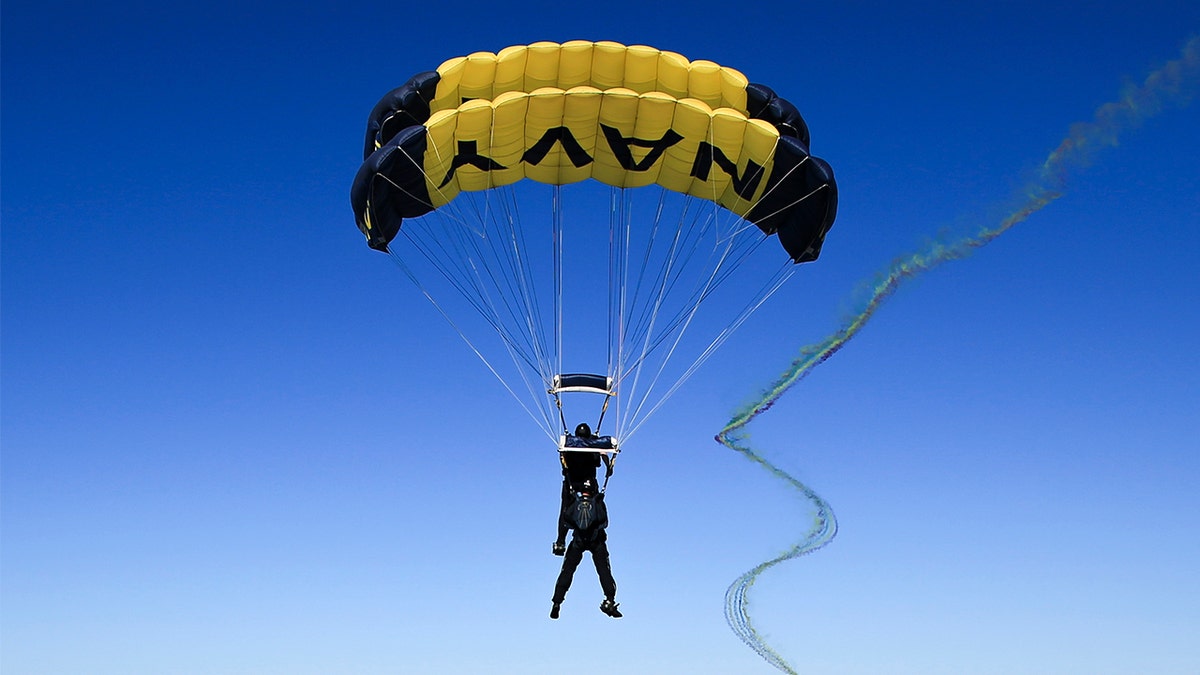 Navy Parachute Team conducts demonstration jump