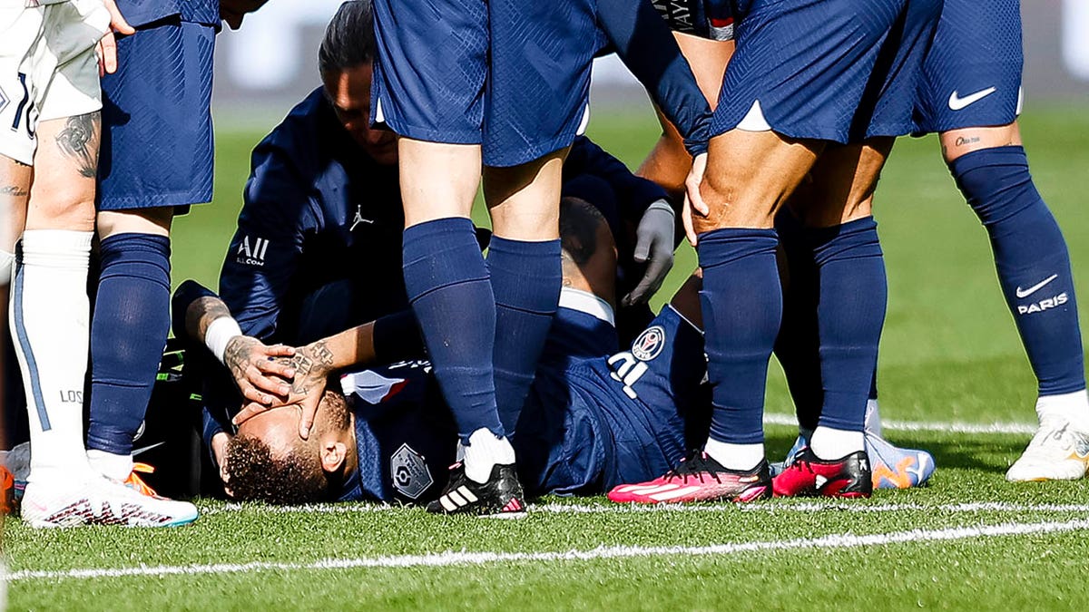 Neymar in pain on field