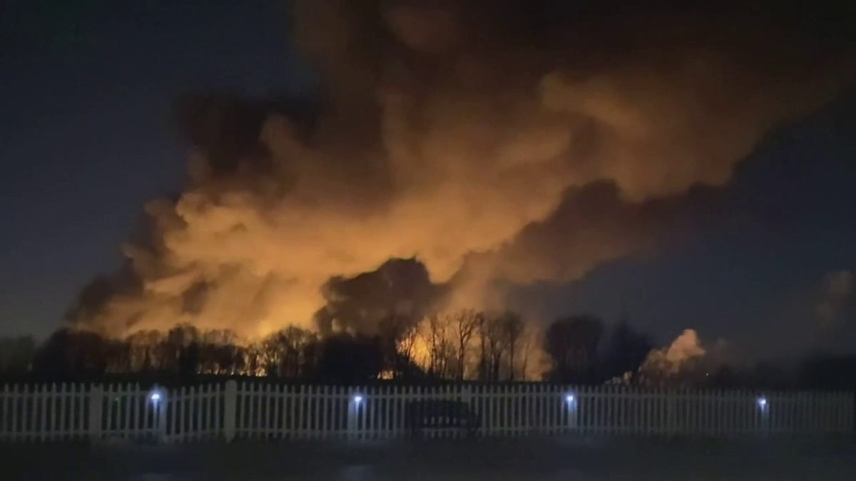 Ohio train fire caused by derailment