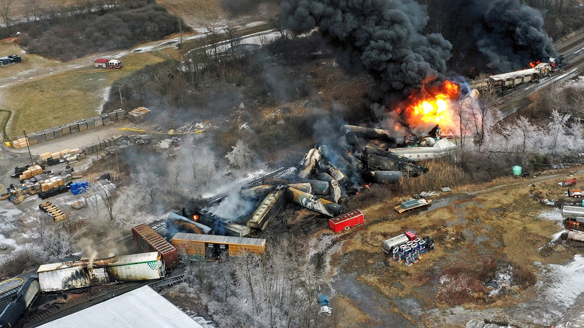 Derailed train in Ohio