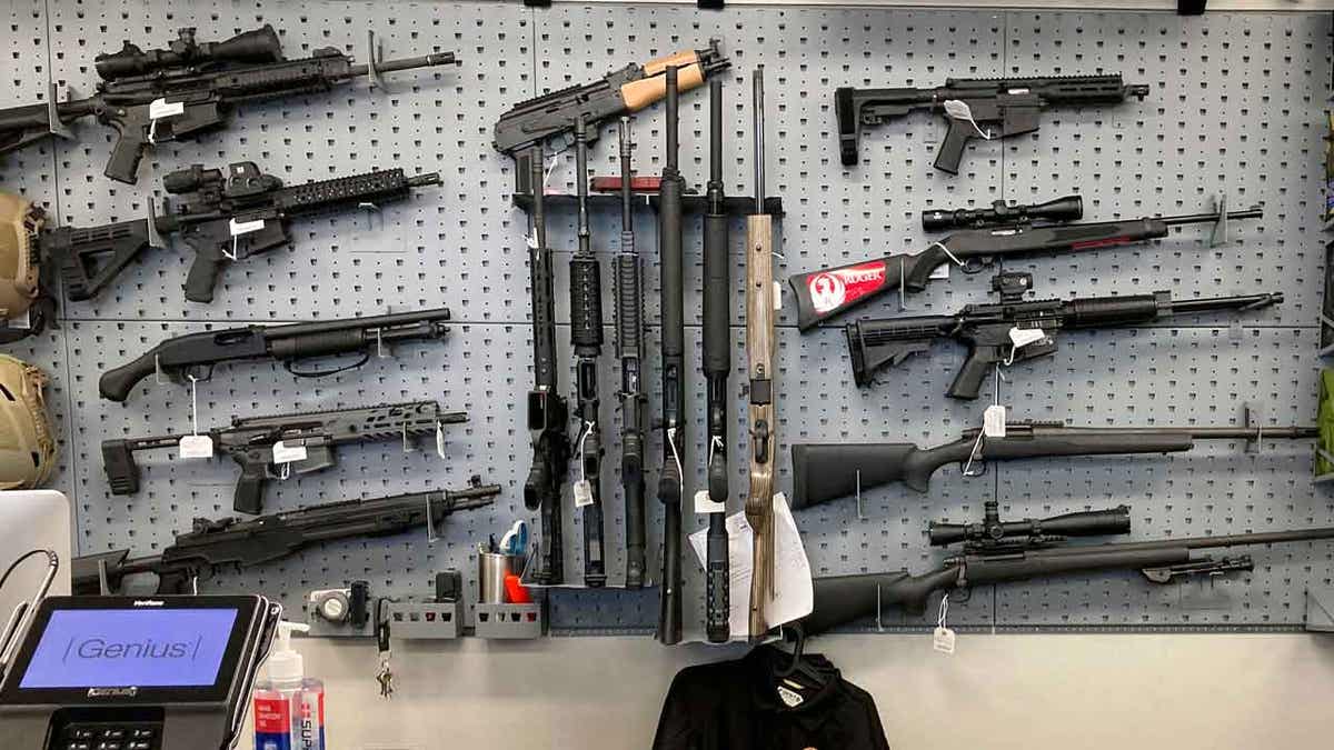 Guns on a shelf