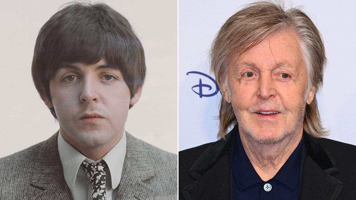 Paul McCartney then and now split