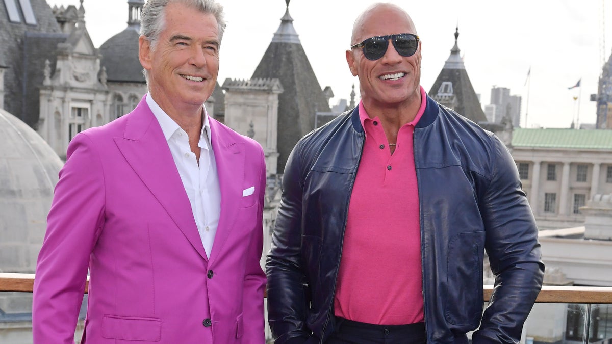 Dwayne The Rock Johnson and Pierce Brosnan Black Adam London