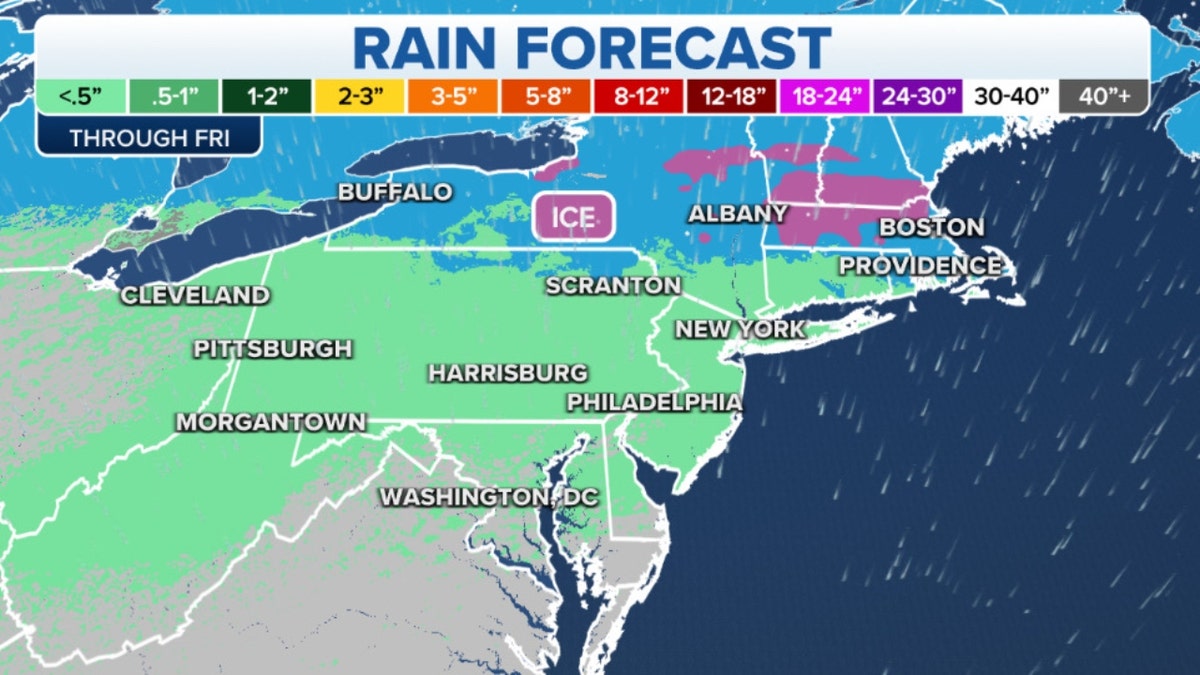 Northeast rainfall forecast