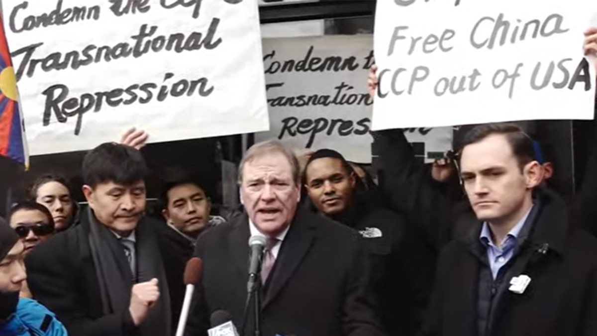 Republican Rep. Richard Dunn stood beside Gallagher and Torres at the press conference on CCP interference in the US