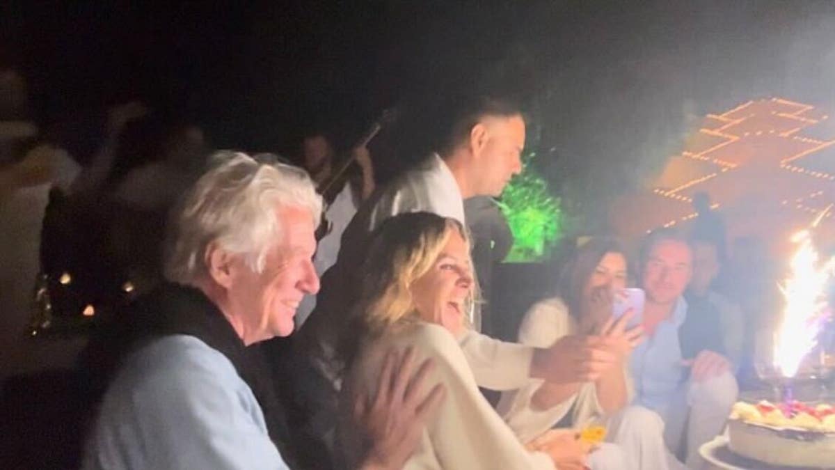 Richard Gere and his wife celebrating her birthday