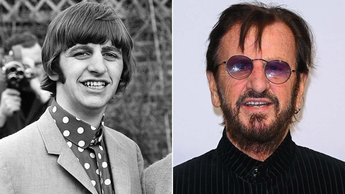 Ringo Starr then and now split