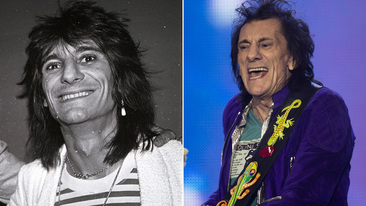 Ronnie Wood then and now split