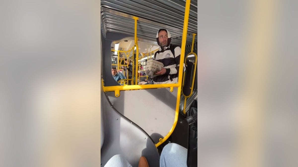 San Francisco egg thrower on bus