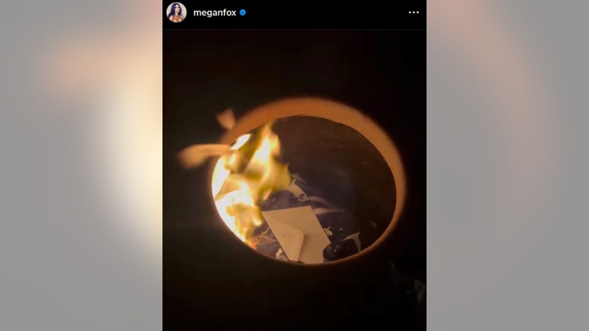 Megan Fox Instagram letters burning