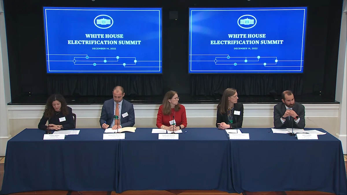 Laskey speaks during the White House electrification summit on Dec. 14.