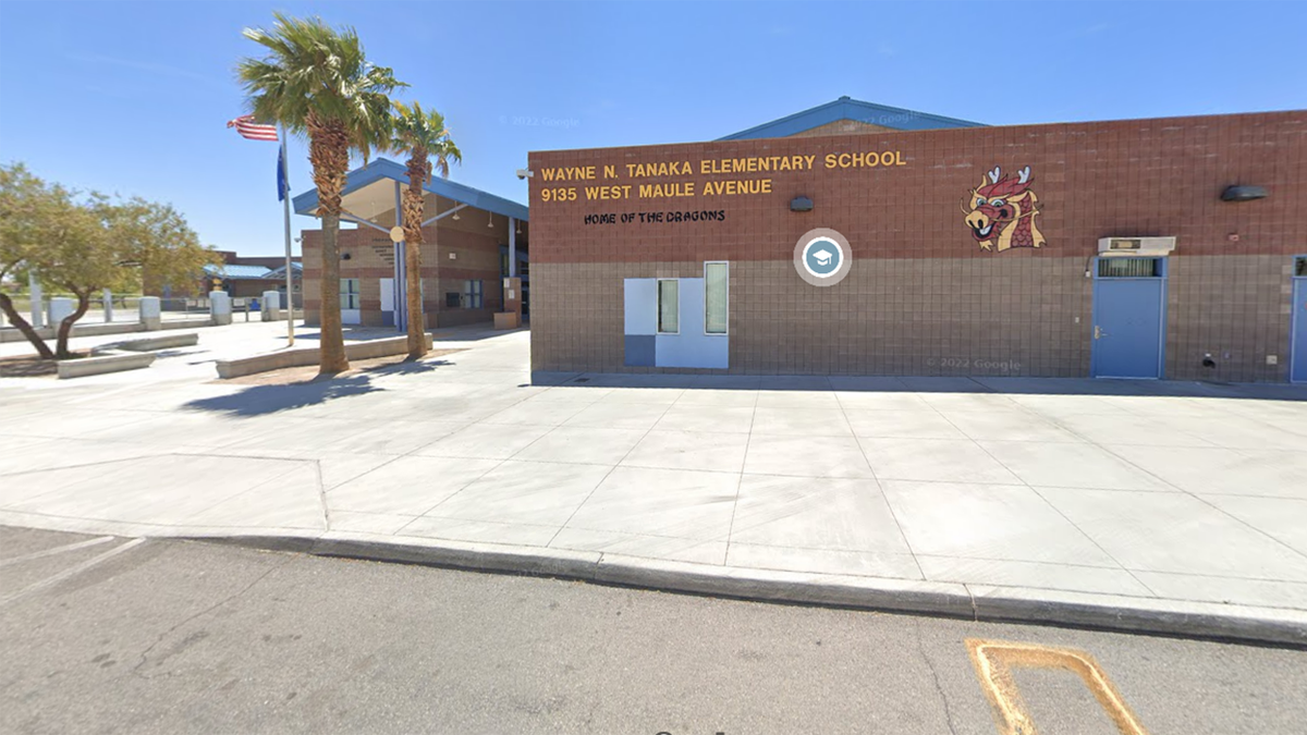 A photo of the front of the school