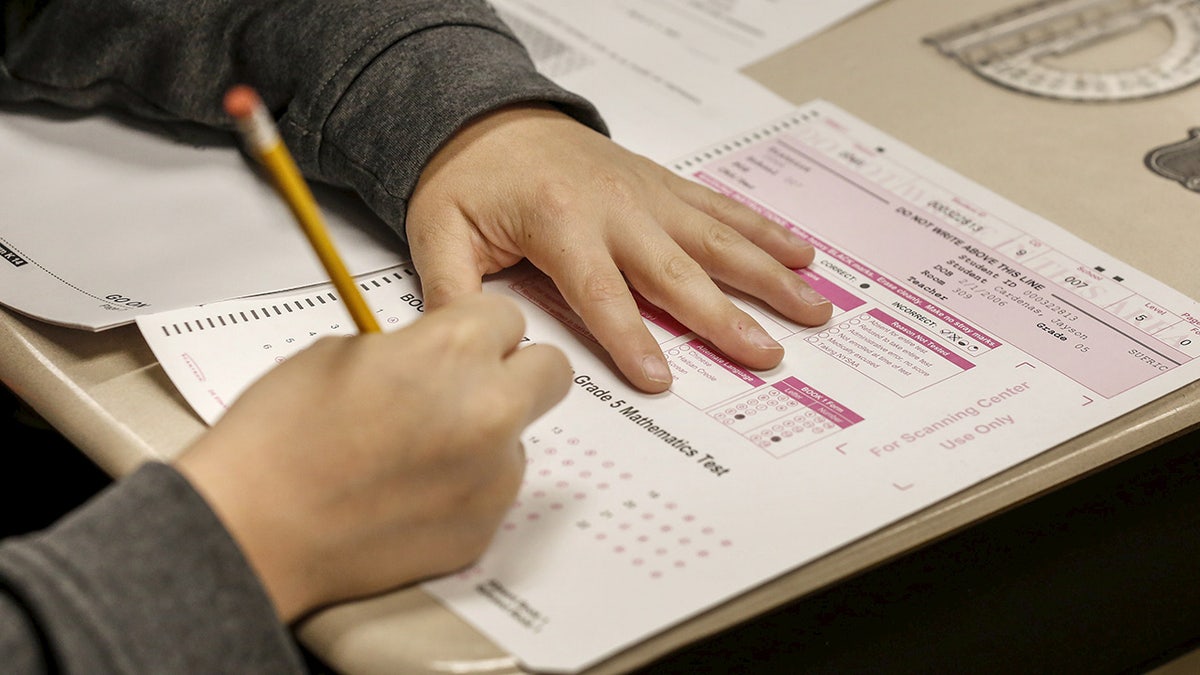 Student taking a test