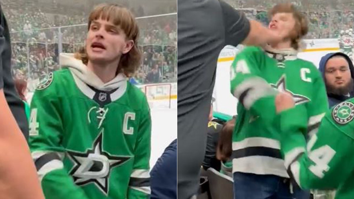 A Stars fan was punched in the face