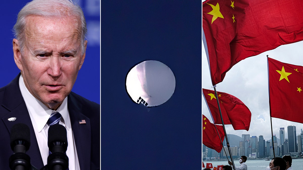 Biden, balloon, Chinese flags